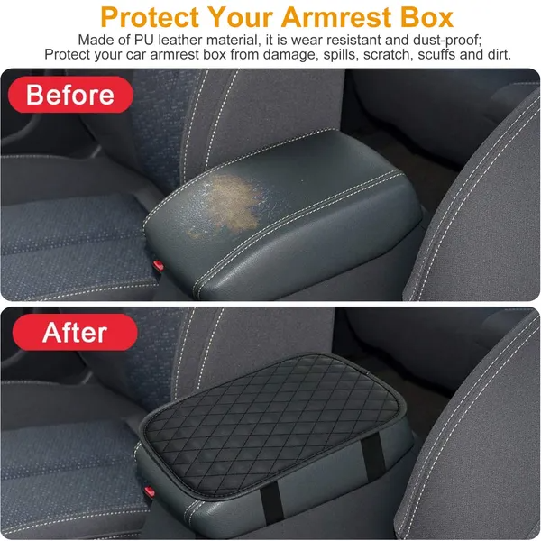Center Console Armrest Cushion – Quilted Leather 4