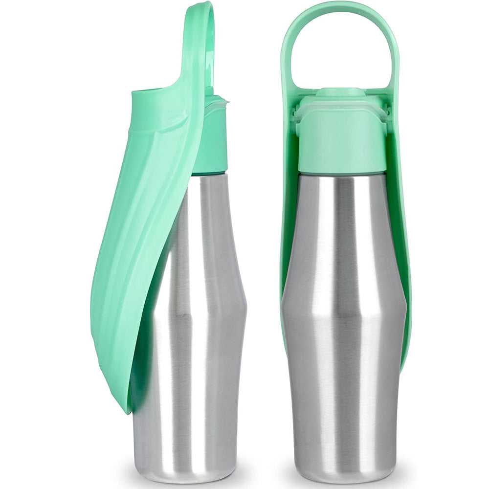 Stainless Steel Dog Travel Bottle with Silicone Bowl 7