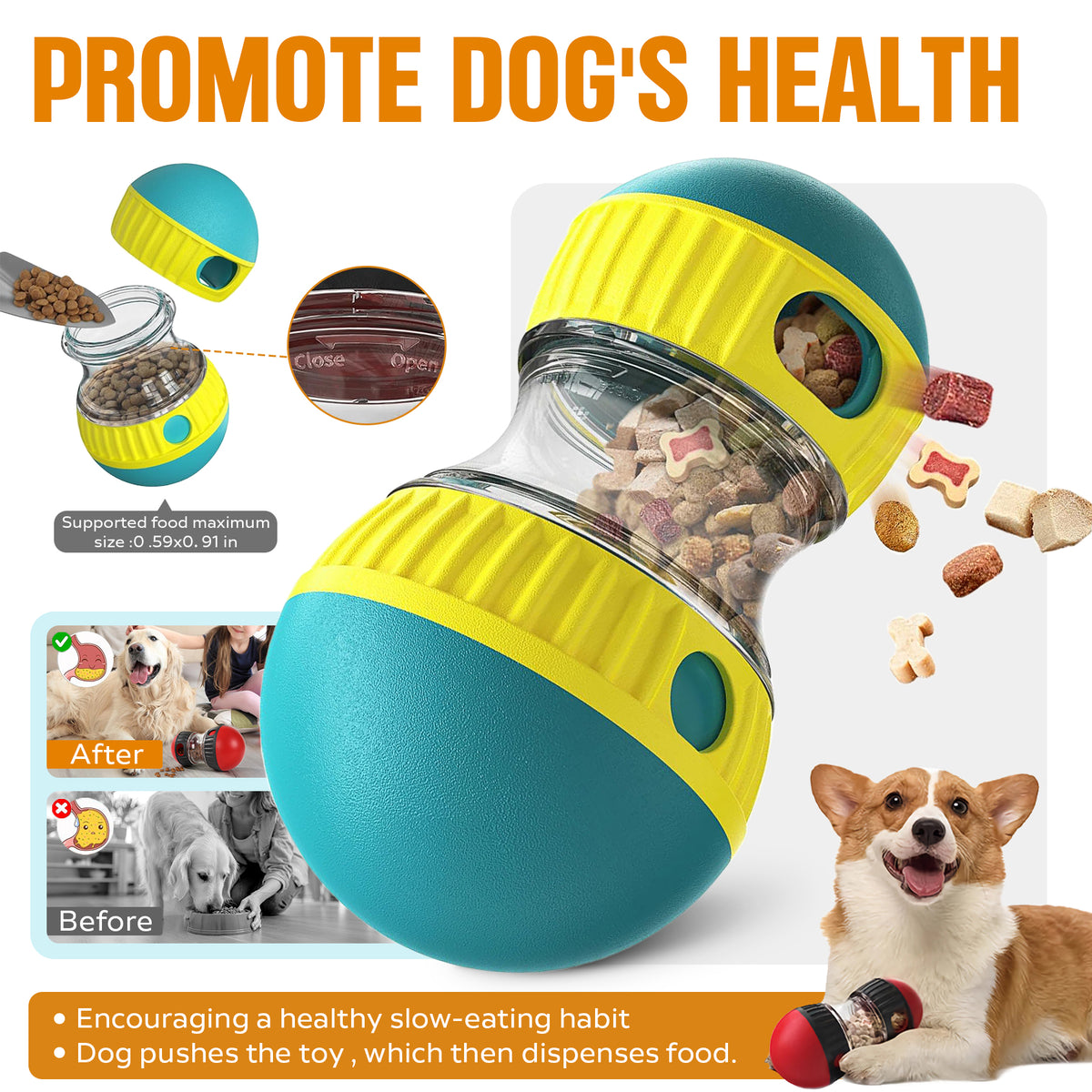 Adjustable Treat-Dispensing Puzzle Ball (Ships from US) 6