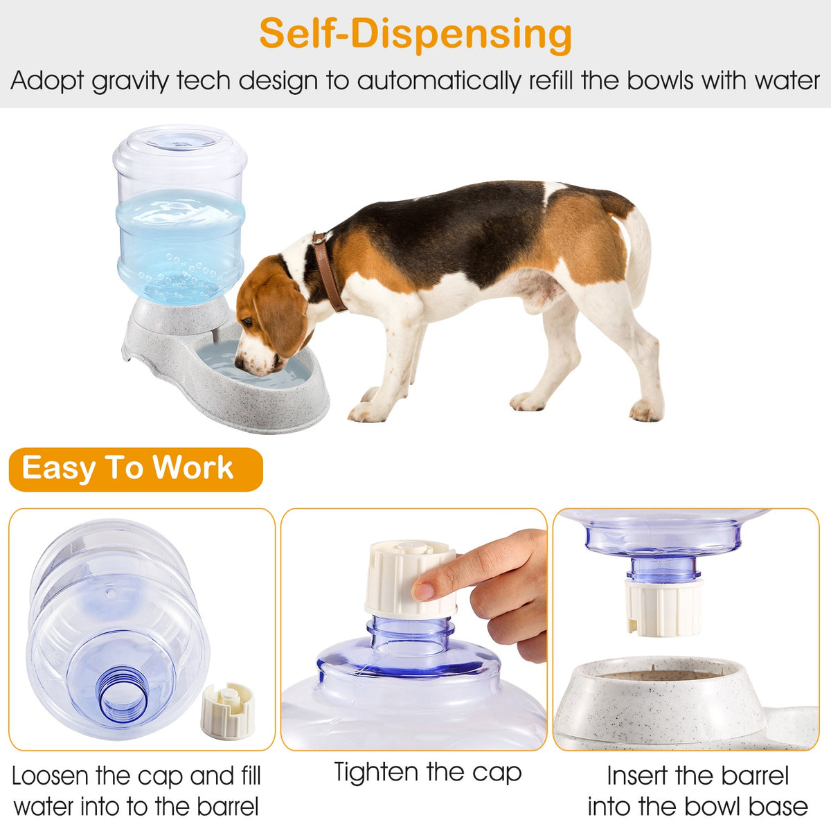 Gravity Pet Water Dispenser – 1 Gallon 5