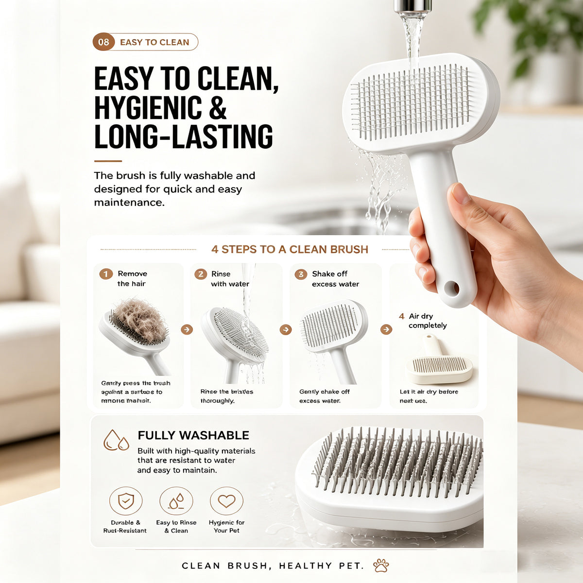Pro Self-Cleaning Slicker Brush (Ships from US)