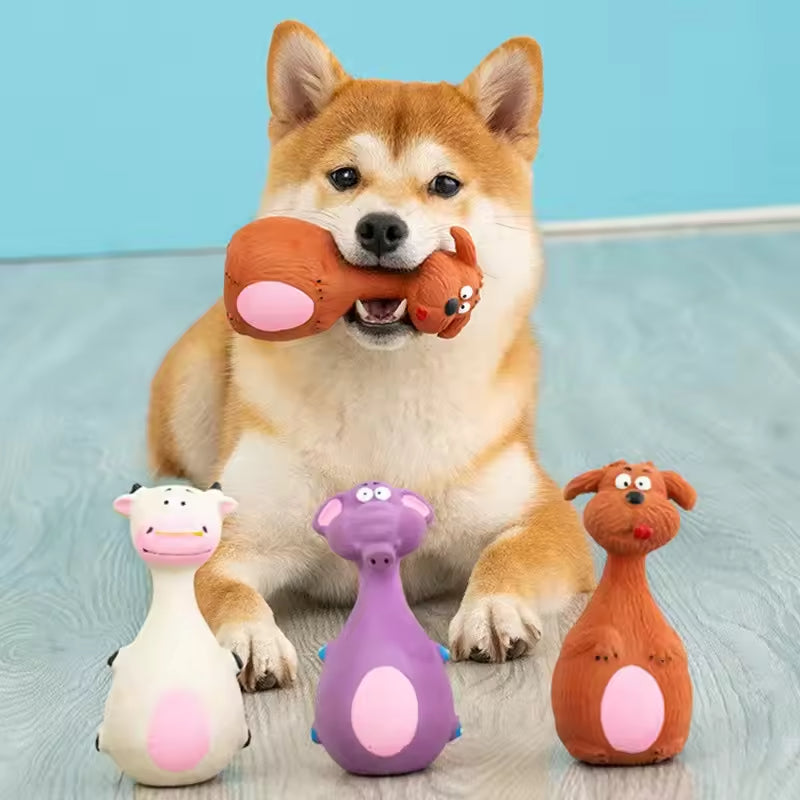 Latex Squeaky Chew Toys – 4 Pack (Ships from US)