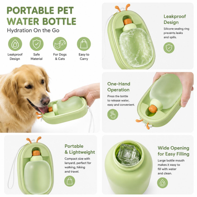 Antler Dog Water Bottle – BPA Free (Ships from US) 7