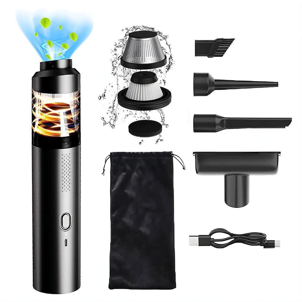 Cordless Car Vacuum – 15,000 Pa, USB-C Rechargeable
