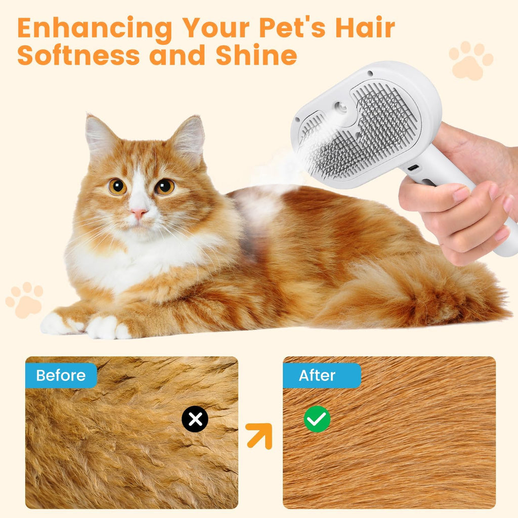 Pet Steam Brush – Mist Grooming for Shedding 3