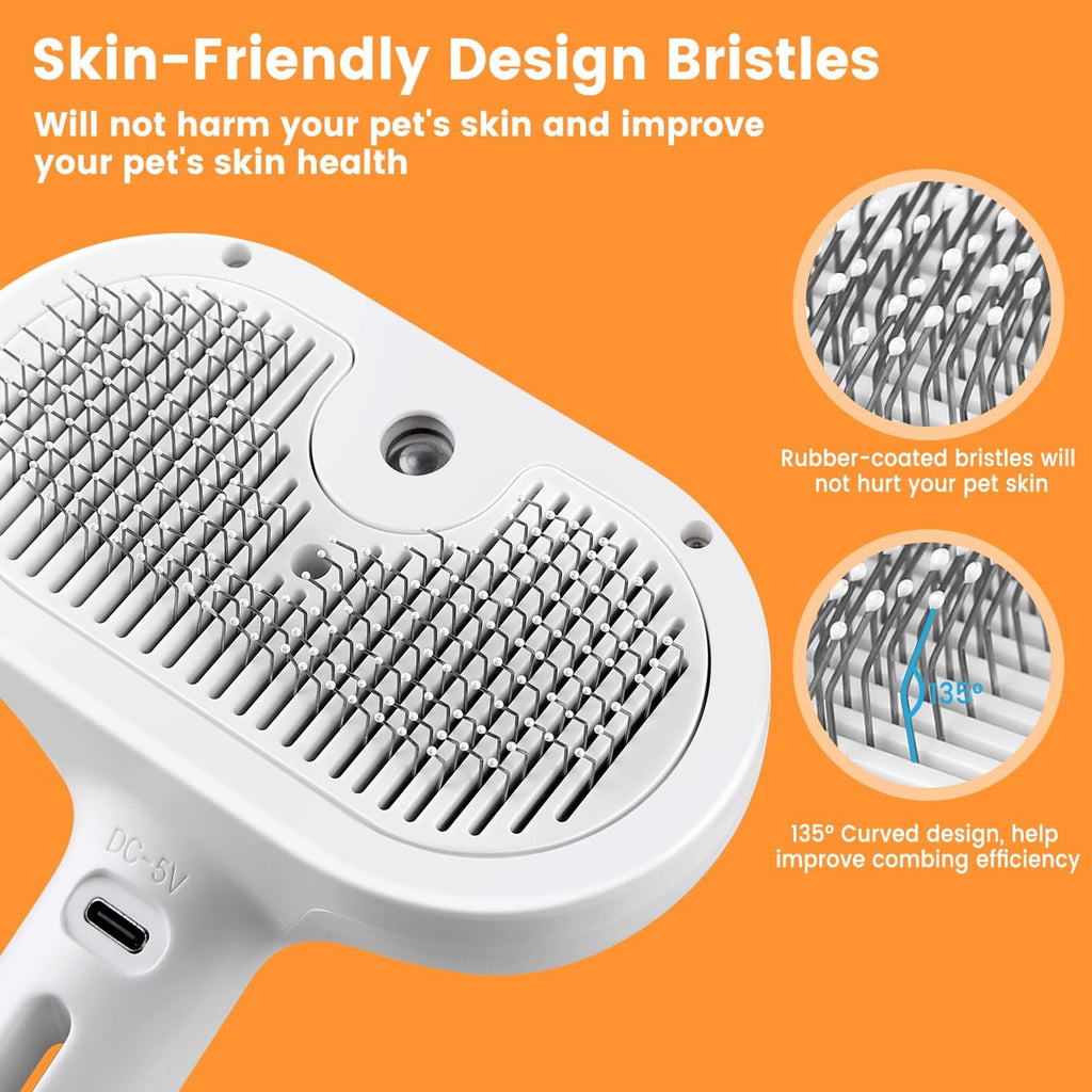 Pet Steam Brush – Mist Grooming for Shedding 4