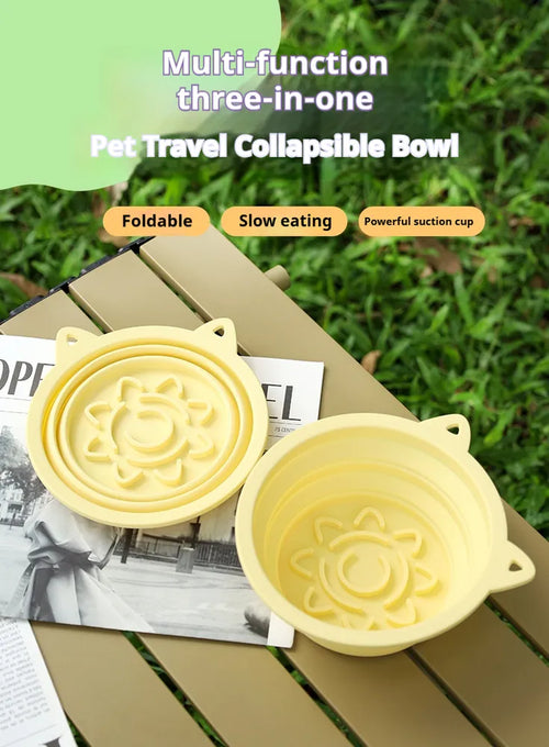 3-in-1 Collapsible Travel Bowl with Suction Cups (Ships from US) 7