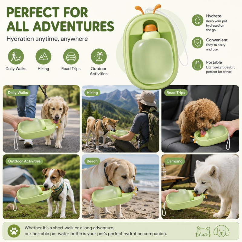 Antler Dog Water Bottle – BPA Free (Ships from US) 5