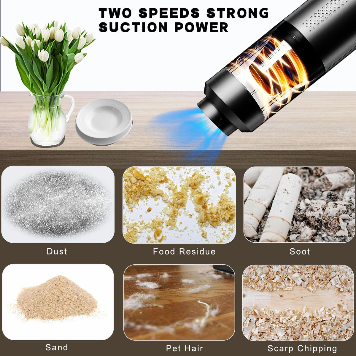 Cordless Car Vacuum – 15,000 Pa, USB-C Rechargeable 4