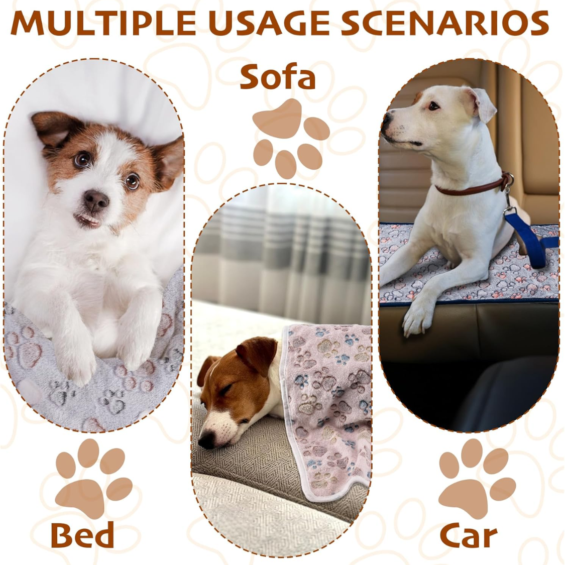 Fleece Pet Blankets – 3 Pack (Ships from US) 2